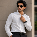 White Solid Formal Shirt