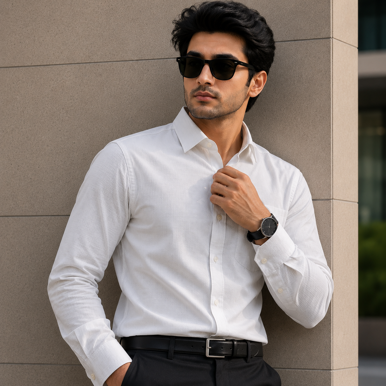 White Solid Formal Shirt