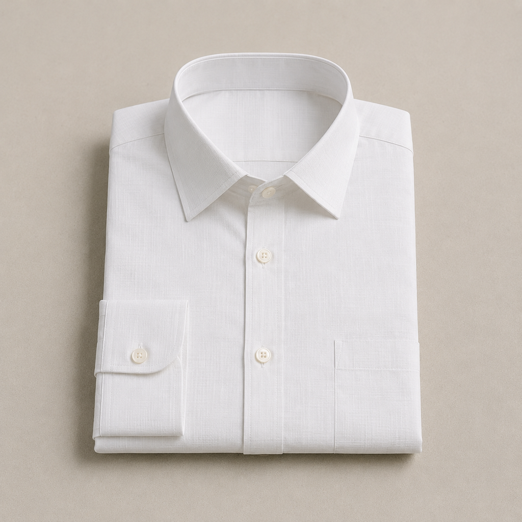White Solid Formal Shirt