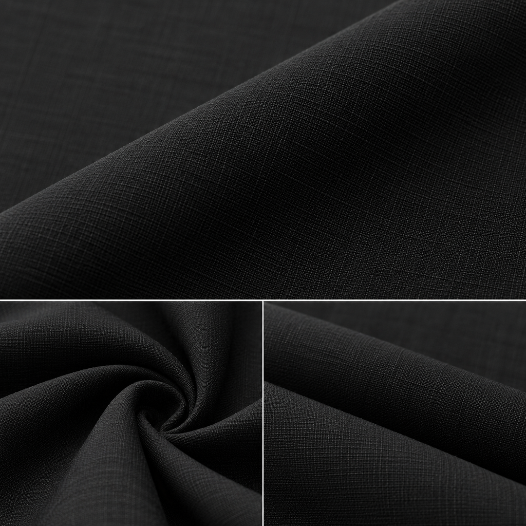 Fabric texture close-up of the Quality Black Shirt