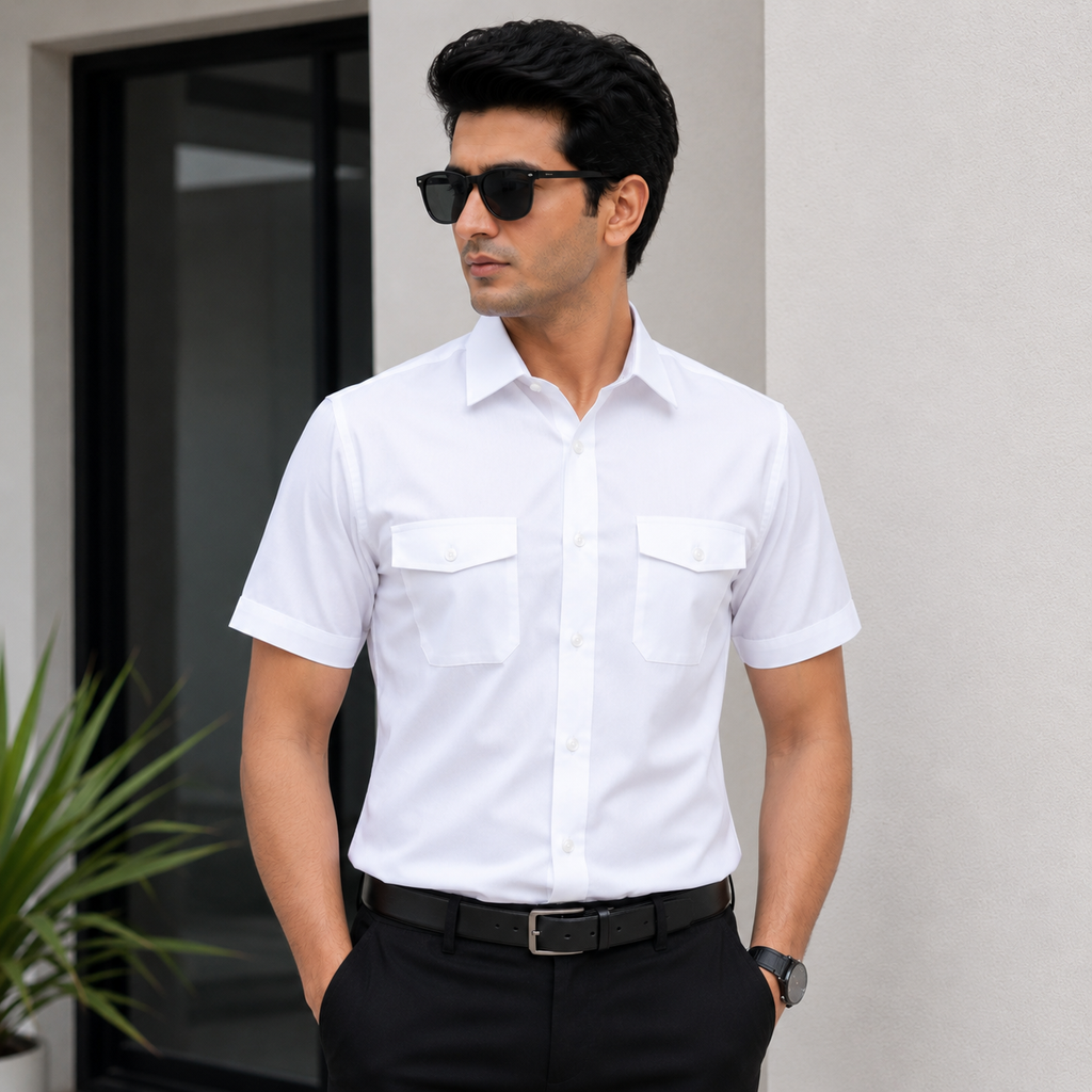 Professional White Half Sleeve Shirt