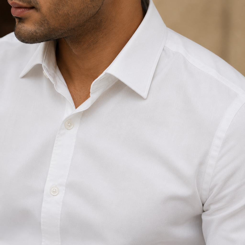 White Casual Shirt for Men | Regular Fit | Everyday Comfort