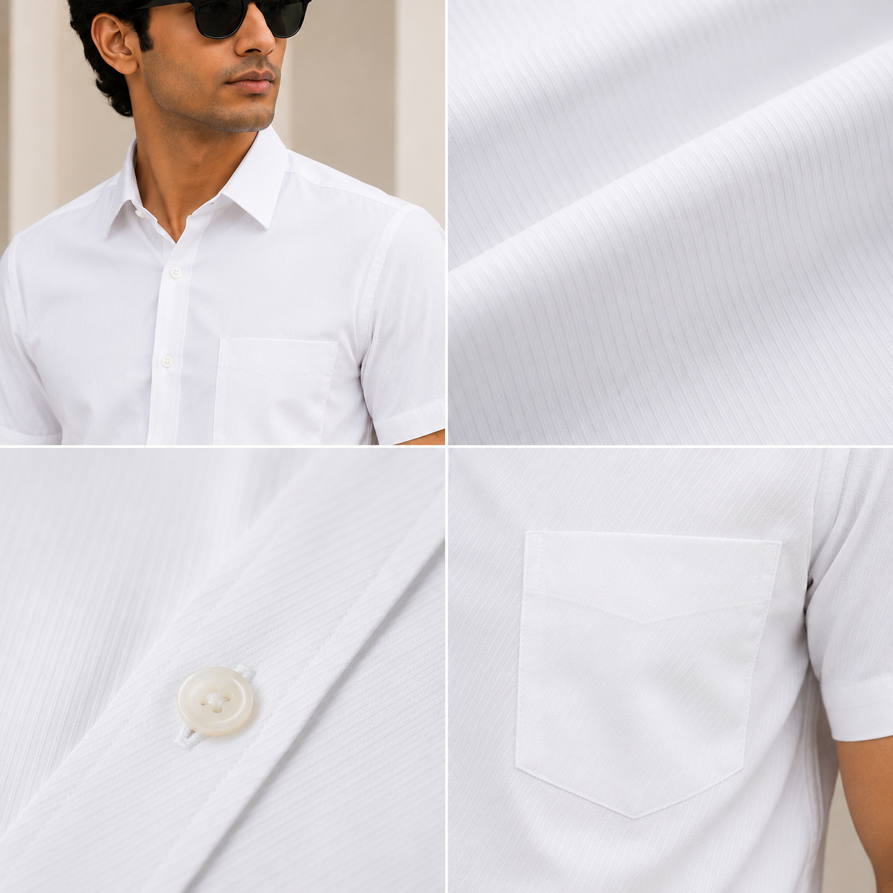 Half Sleeve White Shirt
