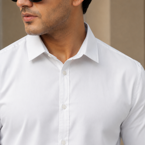 Casual White Cotton Shirt