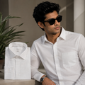 Men Full Sleeve Solid White Shirt